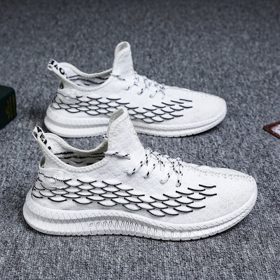 

Summer mens shoes Korean version of the trend of mens sports&leisure running wild tide shoes white shoes breathable mesh shoes