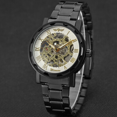 

Gobestart T-WINNER Hollow Luxury Design Business Fashion Mens Steel Belt Mechanical Watch