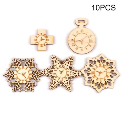 

Mixed Clock Pattern Wooden Hollow Dotted DIY Handmade Crafts Home Decorations 8 Pieces