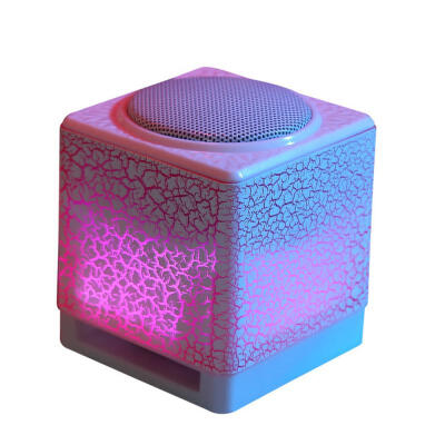 

S300 Portable Mini Small Square USB Bluetooth Speaker Subwoofer Sound Box W LED Light For Computer Mobile Phone