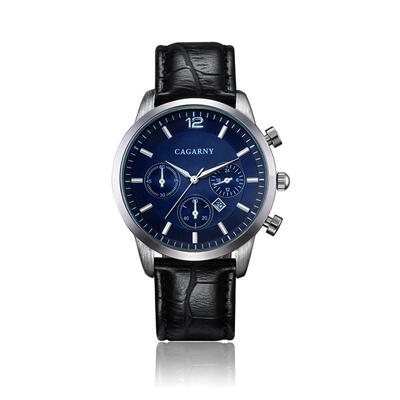 

CAGARNY Mens Causal Wristwatch Business Quart Watch With Leather Band