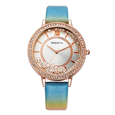 

REBIRTH Li Pofu high quality movement new broken diamond ribbon female quartz electronic watch