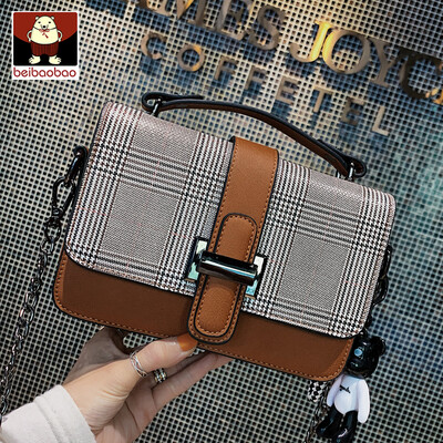 

2019 new Korean fashion Plaid chain handbag small breeze simple shoulder diagonal small square bag