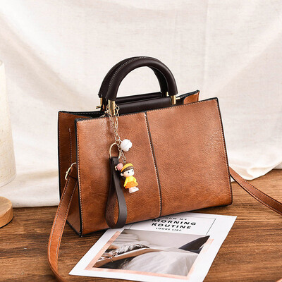

Baggage Ladies Large Capacity retro tote bag simple handbag Korean version single shoulder bag soft oblique Bag tide