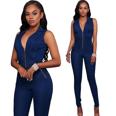

Sexy Women V-neck Clubwear Playsuit Bodycon Jumpsuit Long Trousers