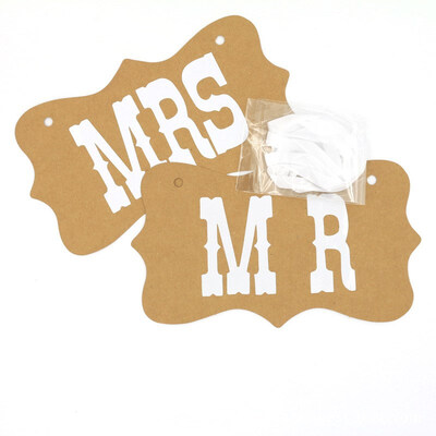 

FUNNYBUNNY MR MRS Chair Bunting Banner Garland Wedding Photo Props Decoration 2pcs