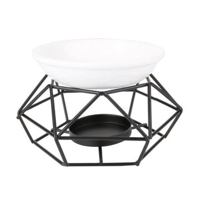 

Greensen Geometric Iron Ceramic Essential Oil Aroma Burner Candle Holder Home Office Decoration