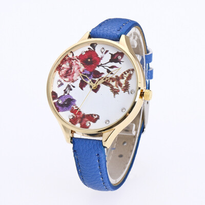 

3D stereo butterfly love flower student hot sale quartz watch candy casual thin belt ladies watch