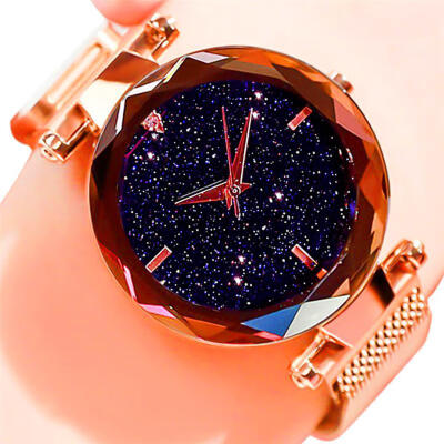 

Women Starry Sky Watch Fashion Magnet Buckle Mesh Band Roman Number Quartz Wristwatch Women Luxury Watches Zegarek Damski