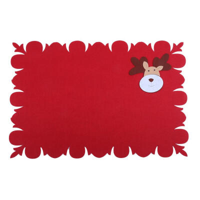 

Christmas Cartoon Red Table Mat Kitchen Knife Fork Cover Xmas Decor