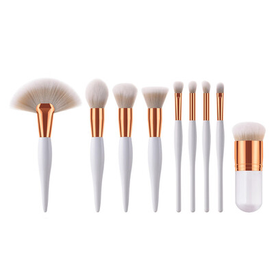 

Toponeto 9PCS White Cosmetic Makeup Brush Brushes Foundation Powder Eyeshadow Brush Set