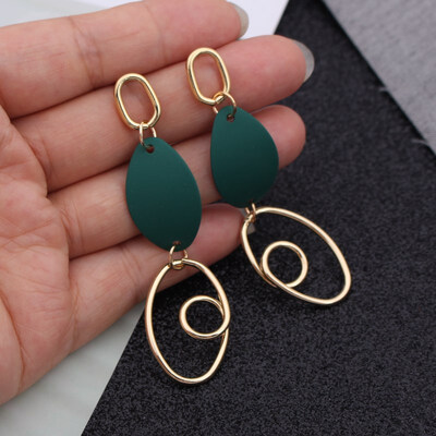 

EK736 Korean Fashion Metal Waterdrop Pendant Earrings for Women Geometric Romantic Wedding Jewelry Long Pendientes Girl Gift