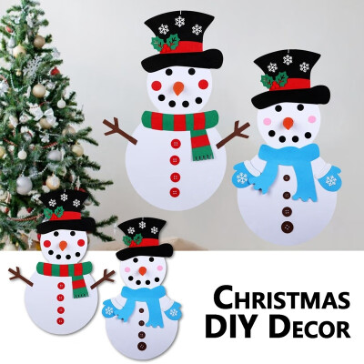 

Christmas DIY Felt Snowman Set Ornaments Christmas Wall Hanging Decorations