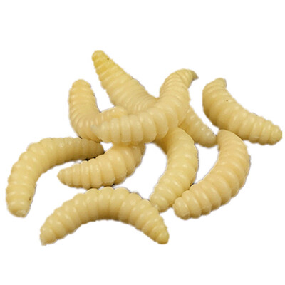 

25CM 03g Maggot Soft Baits Smell Worms Glow Shrimps Fishing Lures 20PCS