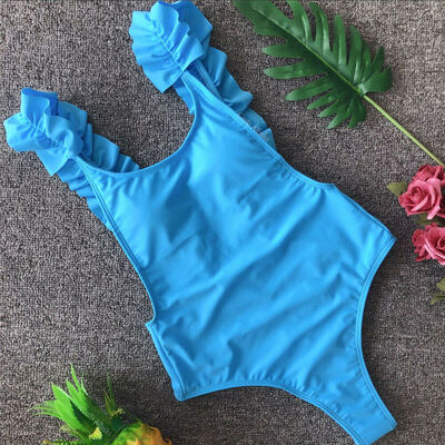 

Women Ruffle Onepiece Swimwear Push-up Swimming Monokini Bodysuit Bikini Bathing