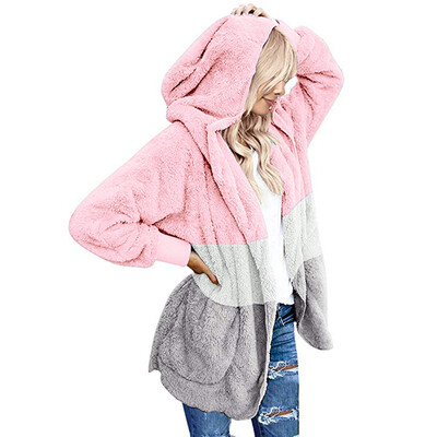 

Roseonmyhand Womens Oversized Open Front Hooded Draped Pockets Cardigan Coat