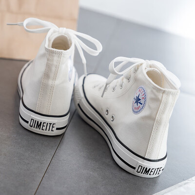 

2019 new autumn high canvas shoes womens shoes Korean version of Joker student shoes small white board shoes black tide shoes