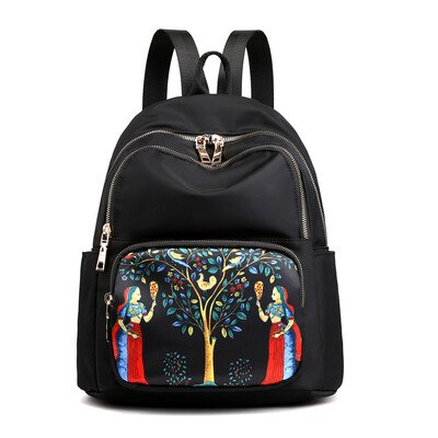 

Nylon Oxford cloth backpack womens small bag tide portable multi-compartment backpack ethnic travel backpack