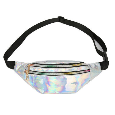 

2019 New Style Fashion Hot Womens Fanny Pack Shiny Leather Pouch Belt Waist Zipper Bum Bag Waist Phone Pocket Hot