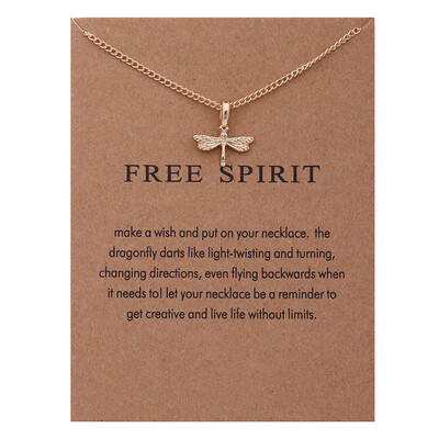 

Fashion Jewelry Reminder Gold-color Dragonfly Pendant Necklace Women