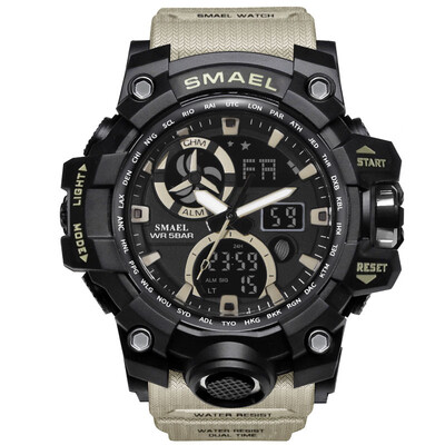 

Gobestart SMAEL Men Sport Watch Dual Display Analog Digital LED Electronic Wrist Watches