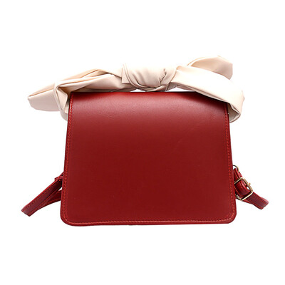 

Women Bow Messenger Bag Gilrs PU Leather Famous Designer Messenger Bag Small Square Bags Bolsa T2G
