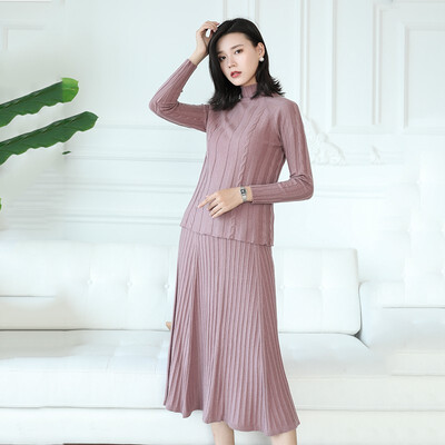 

QIANMUCHUN female half-high collar twisted cashmere sweater soft 5780