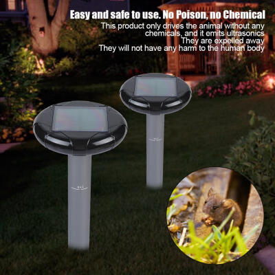 

Greensen 2PCS LED Ultrasonic Solar Snake Mouse Pest Rodent Repeller Anti Mosquito Garden Yard