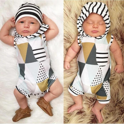 

Newborn Infant Baby Boys Girls Clothes Hooded Bodysuit Romper Jumpsuit Outfits