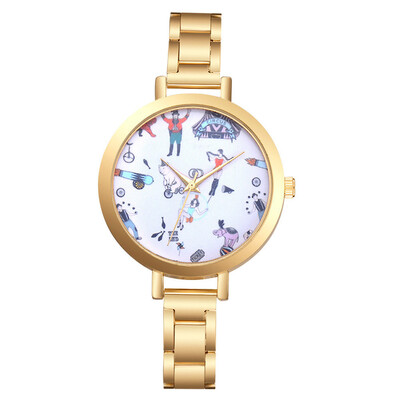 

Women Watches cute Cartoon Dial Ladies Quartz Wristwatch Casual Gold Fashion Alloy Strap Clock Simple Dress Reloj Mujer