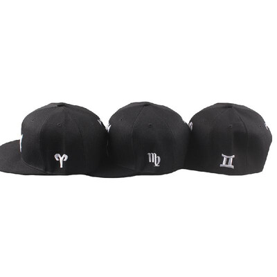 

New Fashion Men Women Cap Pattern Embroidery Eyes Snap Back Flat Hat Baseball Hip-Pop Cap Black