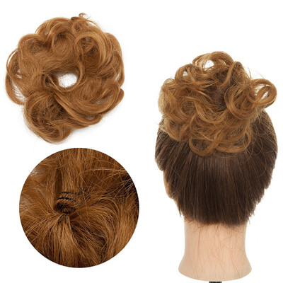 

100 Human Hair Scrunchies Curly Messy Hair Bun Extensions Wedding Hair Pieces for Women Kids Hair Updo Donut Chignons