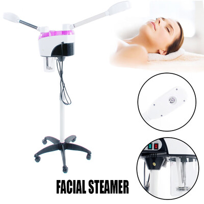 

Rolling Facial Steamer Face Sprayer Ion Hot Aroma Salon Beauty Double Tube USA