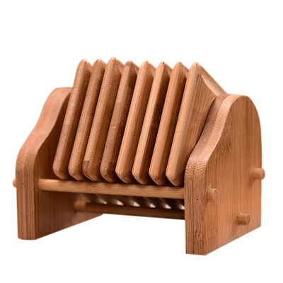 

New Hot 8pcsset Tea set cup coasters Kung Fu tea accessories Bamboo round cup holder Square cup holders waterproof