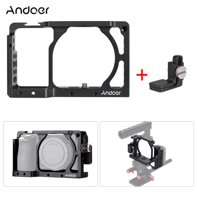 

Andoer Protective Aluminum Alloy Video Camera Cage Hand Grip Top Handle Baseplate Kit Film Making System with Cable Clamp fo