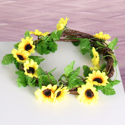 

Artificial Rattan Sunflower Vine Faux Plant For Tube Room Balcony Home Decor