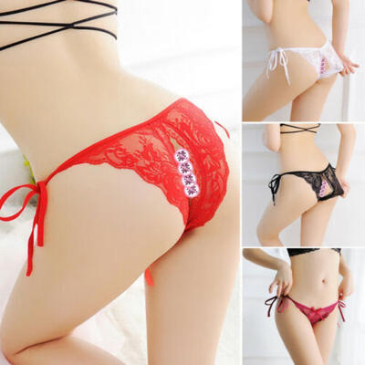 

Womens Lace Briefs Underwear Open Butt G-string Thong Panties Lingerie Knickers