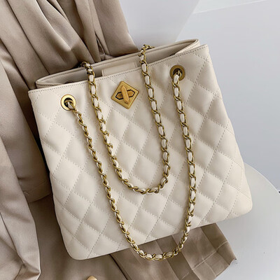 

French minority large capacity women 2019 new fashion autumn&winter network celebrity rhombog chain bucket bag