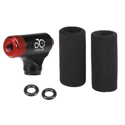 

Bike Inflator Head Quick Easy CO2 Cartridge Valve Presta Schrader Compatible Emergency Inflator Head with Cartridge Covers