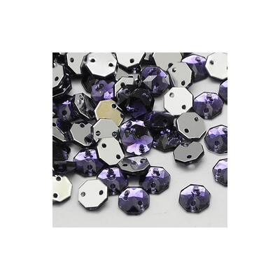 

Sew on Rhinestone Taiwan Acrylic Rhinestone Two Holes Garments Accessories Faceted Octagon Mauve 10x95x3mm Hole 1mm
