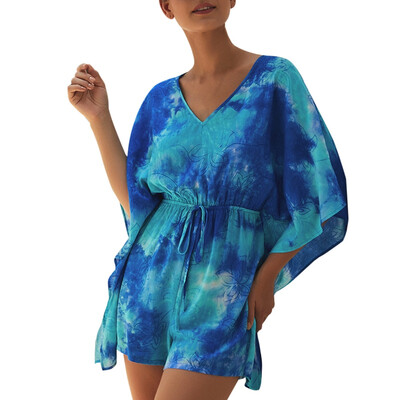 

summer new bohemian print holiday womens high waist dress