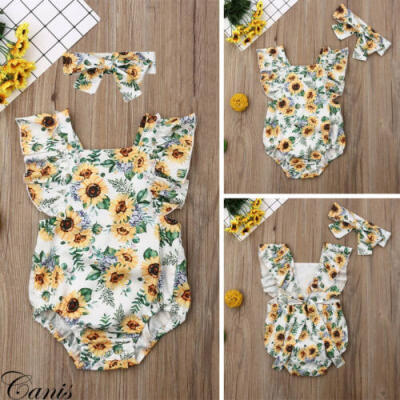 

Cute Newborn Baby Girl Floral Romper Bodysuit Jumpsuit Clothes Summer Outfits AU