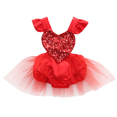 

Christmas Infant Baby Girl Tulle Heart Romper Jumpsuit Playsuit Outfit Costume