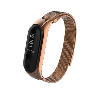 

Replacement Wrist Strap for Xiao-Mi Band 3 Magnetic-Absorption Steel with Double Buckle Cover Rose Golden