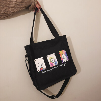 

Ins bags canvas bags ladiesdiagonal shoulder bags Korean version of large-capacity handbags for girls undergraduate classes
