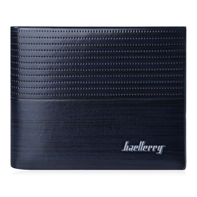 

Men Stripe Pattern Letter Embellishment Open Horizontal Wallet