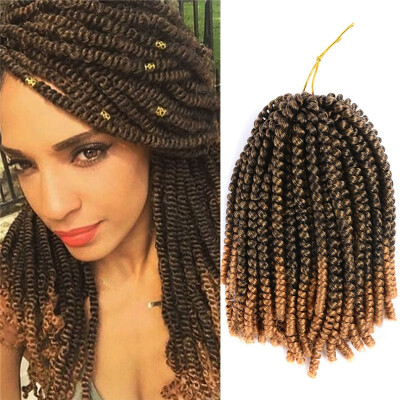 

Spring Twist Crochet Braids T1B27 Synthetic Braiding Senegalese Fluffy Twists Hairstyles Hair Extensions 3 Packs 8inch 110