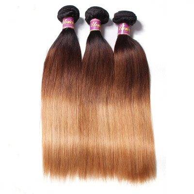 

UNice 8A Brazilian Straight Human Hair Extensions Ombre Threetone T1B427