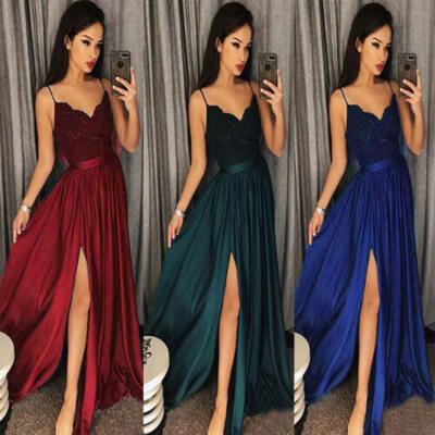 

Women Bridesmaid Wedding Long Skirt Evening Cocktail Party Prom Gown Full Dress