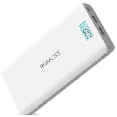 

ROMOSS 20000mAh Mobile Power Bank Portable Charger Dual USB External Battery With LCD Display For Mobile Phones